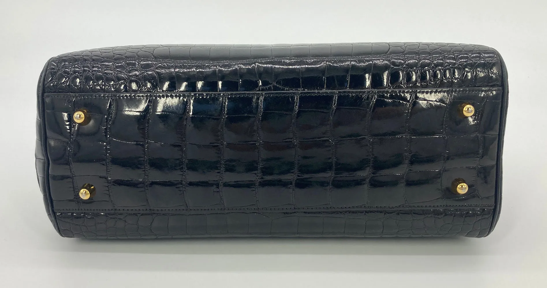 Vintage Judith Leiber Black Alligator Handbag