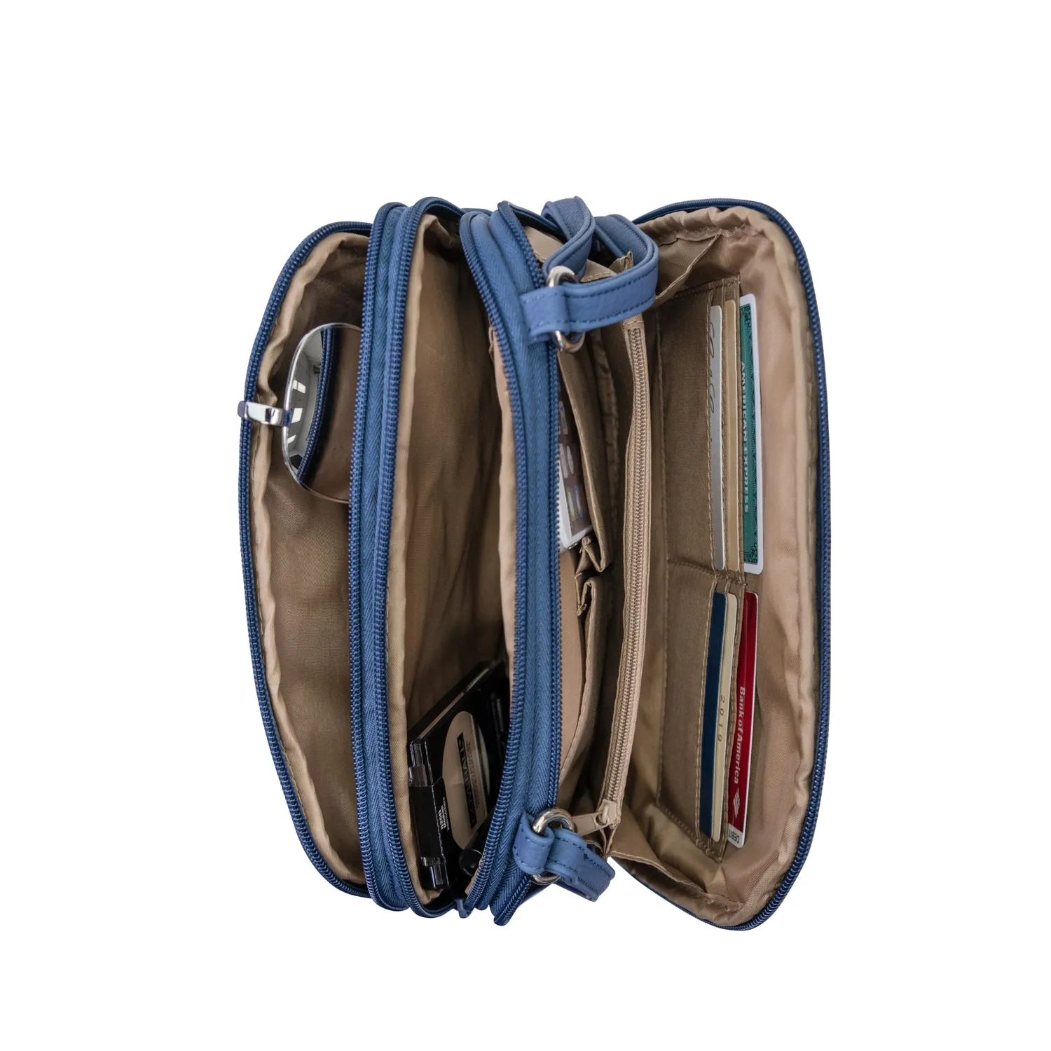 Zippy Triple Compartment Crossbody Bag